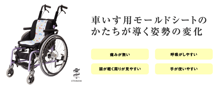 車いす用モールドシートのかたちが導く姿勢の変化